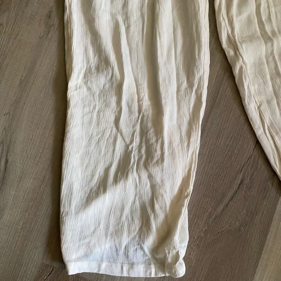 NWOT Cream Smocked, Wide-Leg Jumpsuit - Picture 6 of 8